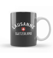 Lausanne With Switzerland Flag 03 Kupa Bardak Porselen