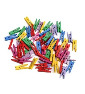 100lü Renkli Ahşap Mandal Seti 2.5 cm