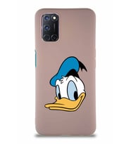 Oppo A72 Soft Premier Kapak Donald Duck-B Tasarımlı Silikon Kılıf - Pudra (Şeffaf)