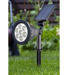 Solar LED Bahçe Lambası 7 Ledli RGB Işık – Güneş Enerjili Kazıklı & Duvar Montajlı Çim Lambası