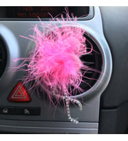 Flamingo Gümüş Pleksi Taşlı Havalandırma Klips Oto Kokusu Pembe