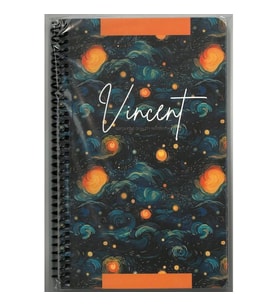 GIPTA VINCENT SPİRALLİ PRESSBOARD (KARTON) KAPAK 13x21 80YP. ÇİZGİLİ DEFTER - 7711