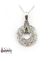 Peridot Taşlı 925 Ayar Gümüş Bayan Kolye