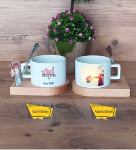 Fransızca Öğretmeni Kupa Bardak Ahşap Altlıklı Kısa Fotoğraflı Öğretmenler Günü Hediyesi