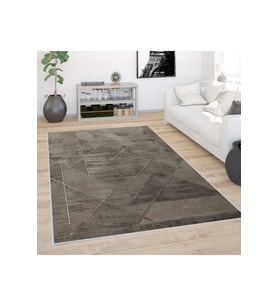 Rovigo Home Dijital Baskı Yıkanabilir Kaymaz Taban Salon Halısı RVG0415 (Kahverengi)
