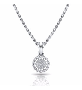 0,14 Karat Pırlantalı Kolye (Altın-Beyaz)