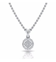 0,14 Karat Pırlantalı Kolye (Altın-Beyaz)