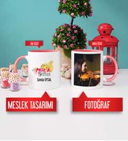 Müzik Öğretmeni Kupa Bardak Pembe Fotoğraflı