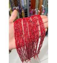 Mercan Doğal Taş Parlak Kırmızı Kemik 4x8mm Dizi
