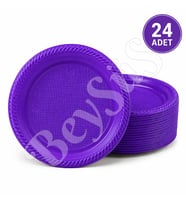 Parti Plastik Tabak 24lü Mor