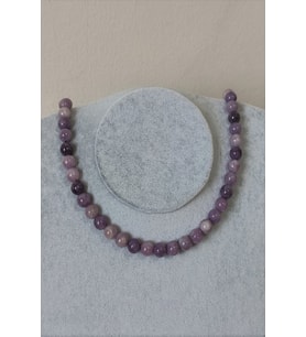 8 MM LEPİDOLİT DOĞALTAŞ KOLYE