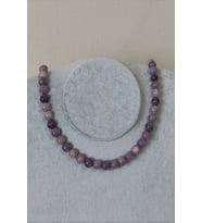 8 MM LEPİDOLİT DOĞALTAŞ KOLYE