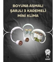 Asılabilir Boyun Fanı 1000Mah Şarjlı, Turbo Güçlü Rüzgar