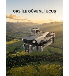 Ekranlı Kumandalı GPS Drone Çift Kameralı Katlanabilir Ha Aracı