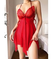 Amora Secret Kırmızı Kelebek İşlemeli Tül Fantezi Gecelik