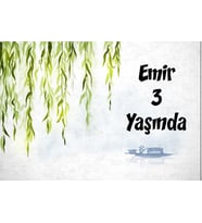 Yeşill Dallar Temalı Doğum Günü Afişi 35X50 cm