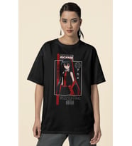 Tasarım Akame Ga Kill Baskılı Unisex Oversize Anime Dizi Karakter Tişört