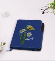 BK Gift Kişiye Özel Papatya Temalı Lacivert Termo Deri Defter-11
