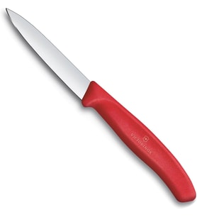 6.7601.C1 Swiss Classic 8cm Düz Soyma Bıçağı, Kırmızı