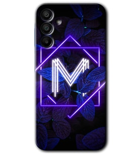 Galaxy A15 Kılıf HD Desen Baskılı Kılıf - Dark Neon Yaprak M Harfi