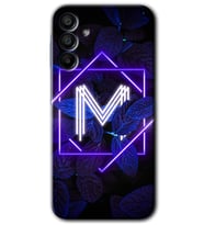 Galaxy A15 Kılıf HD Desen Baskılı Kılıf - Dark Neon Yaprak M Harfi