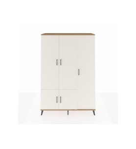 Hyperion Gardrop 7 Raflı 5 Kapaklı Tek Askılı 132x44x195 Çam-Aytaşı