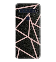 TCL 10L 10 Plus 10SE 20E 20SE 30SE L7 Kılıf Desemli Silikon Pembe Şeritli Mermer 1312