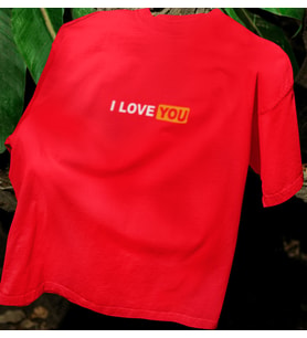 I LOVE YOU YAZILI BASKILI UNISEX BİSİKLET YAKA PAMUKLU OVERSIZE KALIP KISA KOLLU T-SHIRT (Kırmızı)