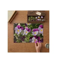 Mor Menekşeler Tasarımı 240 parça Ahşap Puzzle Ahşap Kutuda MP05269