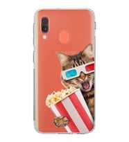 PrintiFy Galaxy A20e ile Uyumlu Kedi 1 Kamera Korumalı Şeffaf Kılıf