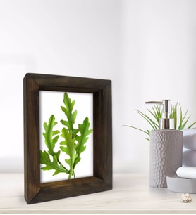 BK Gift Banyo Dekoratif Doğal Masif Ahşap Çerçeve 15x20cm-17 (Beyaz)