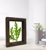 BK Gift Banyo Dekoratif Doğal Masif Ahşap Çerçeve 15x20cm-17 (Beyaz)