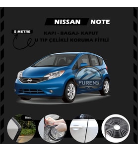 Nissan Note Oto Araç Kapı Koruma Fitili 5metre Parlak Siyah Renk