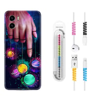 Vivo Y15S Y32 Y33S Y51 Y53S Kılıf Kablo Koruma Spiral Silikon Finger planet 1740