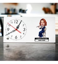 En Başarılı Flütçü Müzisyen Kadın Karikatürlü Masa Saati