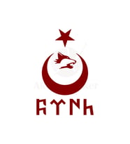 Ay Yıldız Kartal Göktürkçe Türk Oto Sticker Kırmızı 40*26 Cm
