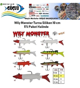 Turna Silikonu 10 cm Wily Monster 5’li Paket RENK:3