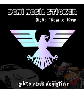 kartal kanatlı ön arka cam uyumlu 2ADET oto sticker - ışıkta renk değiştiren hologram sticker yapıştırma