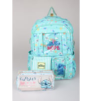 Lisanslı Stitch "Urban Aloha Collection" Özel Tasarım Büyük Boy Okul Çantası ve Kalem Çantası Seti