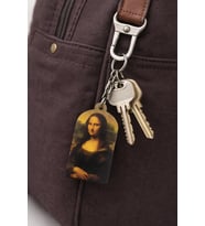 Mona Lisa Baskılı Metal Anahtarlık Sanatsal Tablo Figürlü Unisex