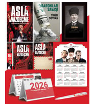 Asla Vazgeçme - Ayraç - Kartpostal - Poster - Baronlar Savaşı -  2026 Ajanda Kalpaklı - Ata Ahşap Duvar Takvimi - Masa Takvimi