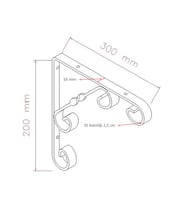 12 Adet Burgulu 20 x 30 cm Dekoratif Raf Altı Ayağı Konsol Siyah