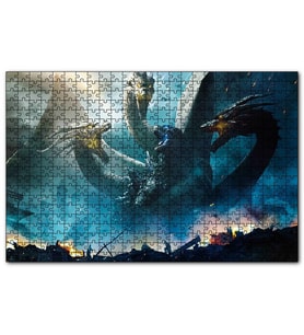 Cakapuzzle  Godzilla Kral Ghidorah Son Savaş 120 Parça Puzzle Yapboz MDF (Ahşap)