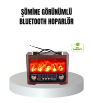 Northcity Solar Şarjlı Şömine Alev Efektli Bluetooth Hoparlör 7W - Taşınabilir Ses Sistemi