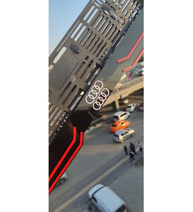 Audi Model Uyumlu Kırmızı Çizgili Pleksi Piona Black Plakalık