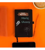Kişiye Özel Felsefe Öğretmeni Tasarımlı Deri Kapaklı Not Defteri – İsme Özel Hediye