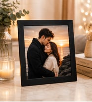 Kişiye Özel Kırmızı Ahşap Fotoğraf Çerçevesi Sevgili Fotoğraflı Masaüstü Çerçeve Romantik Hediye