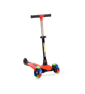 LEDDY KIRMIZI LED IŞIKLI 3 TEKERLEKLİ KATLANABİLİR SCOOTER MAX 50 KG (Standart)