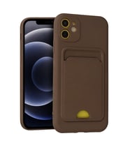 iPhone 11 Kılıf Kelvin Kartvizitli Silikon - Kahverengi