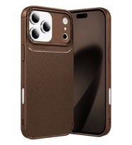 Newface Apple iPhone 17 Pro Max Auto Focus Karbon Kapak - Kahverengi